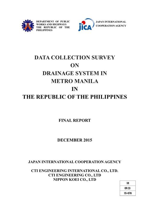 drainage system in the philippines|DATA COLLECTION SURVEY ON DRAINAGE SYSTEM IN .